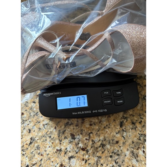 White by Vera Wang Rose Gold Glitter Ankle Strap High Heel Dress Shoes 8.5M - Picture 12 of 12